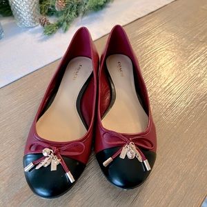 Coach Noella Red & Black Ballet Flats size 7.5
